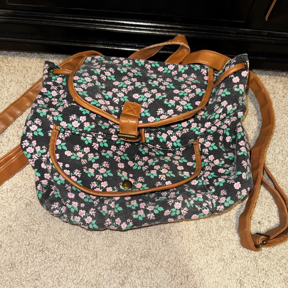 Brooklyn Bound Purple Black Brown Green Mini Floral Backpack GDC 2015 Edition